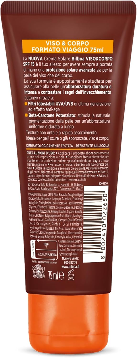 BILBOA VISO & CORPO SPF15 CON BETA CAROTENE