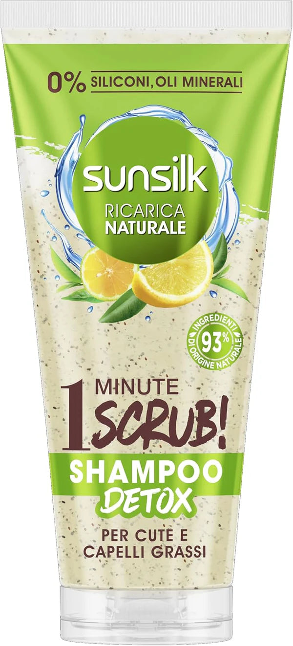 SUNSILK 1 MINUTE SHAMPOO DETOX SCRUB  PER CUTE E CAPELLI GRASSE